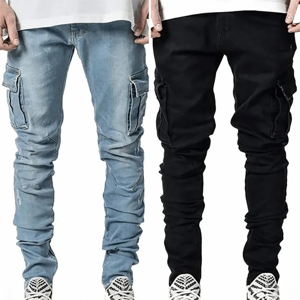 Jean Cargo Slim Homme Streetwear Multi-Poches 2 Coloris | Tailles S-XXXL