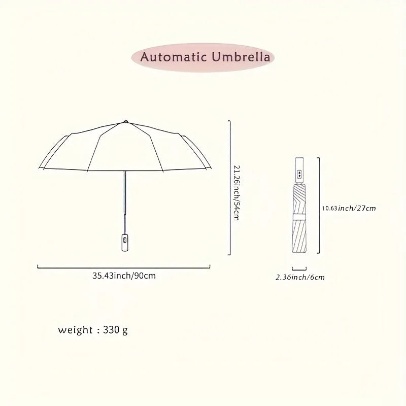Parapluie pliant semi-automatique à 8 baleines – Unisexe
