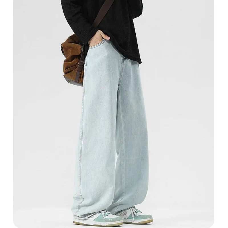 Jean Wide Leg Loose Homme Style Coréen Denim Casual Multicolore | S-XXXL