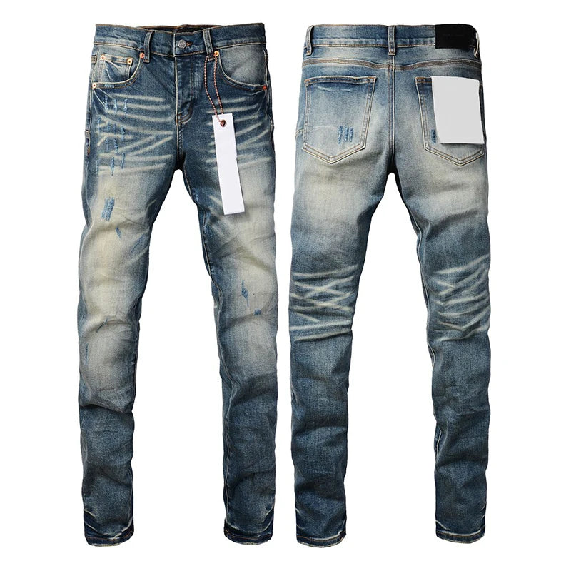 Jean homme graffiti à effet éclaboussures – style streetwear