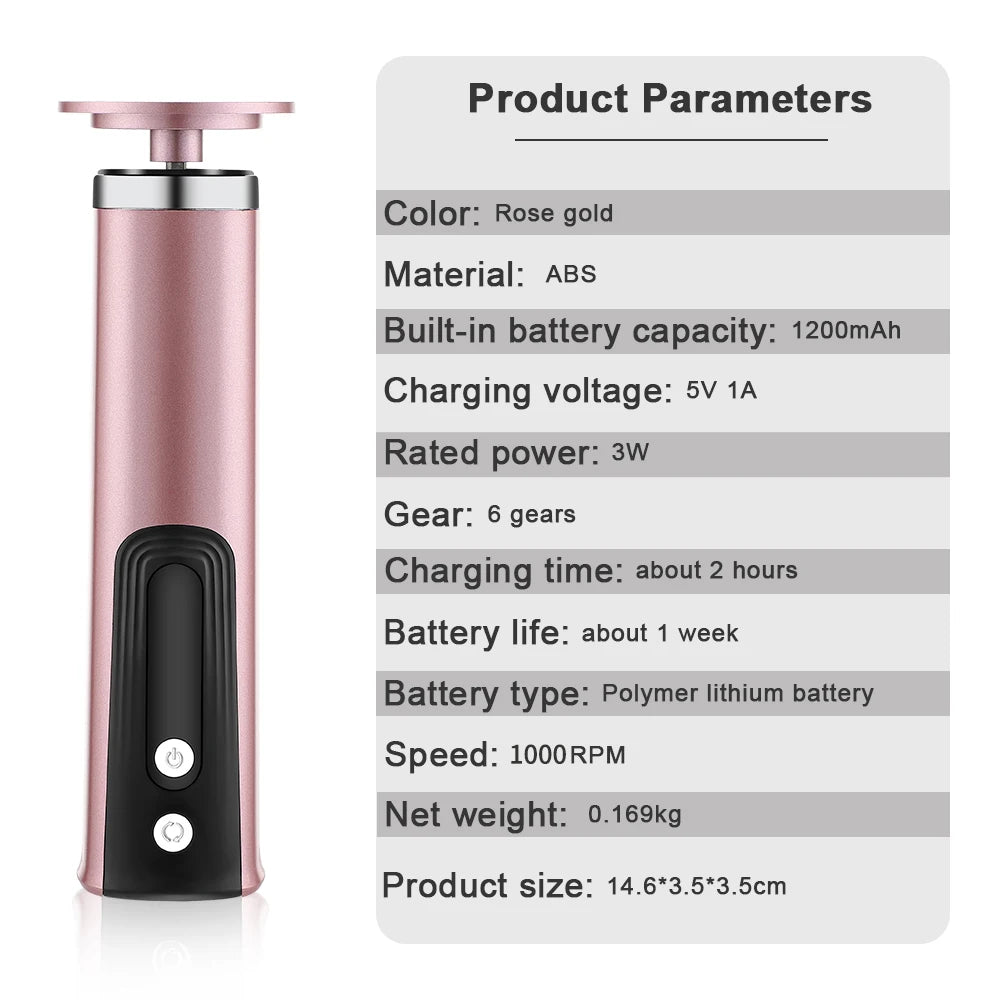 Lime électrique Pied Sans Fil – Enlève Callosités & Polit Ongles | 6 Vitesses | Charge USB-C