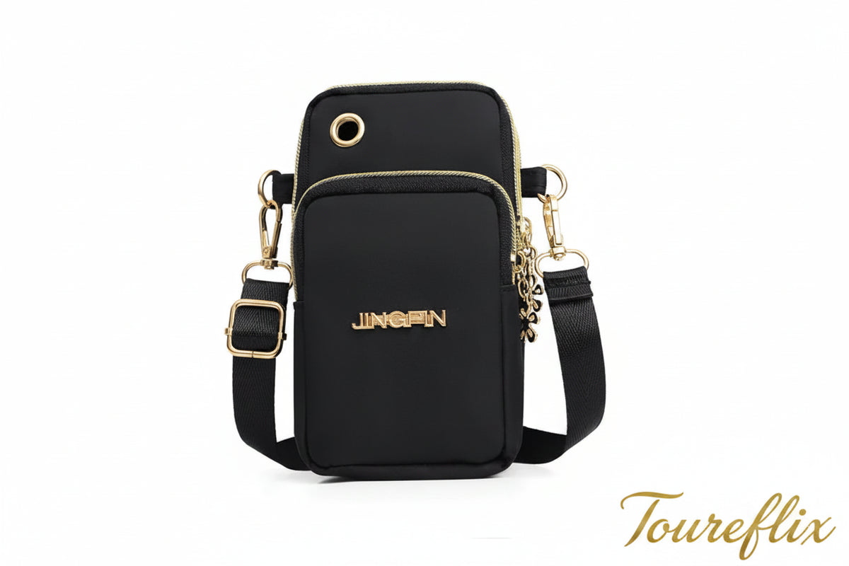 Mobile Phone Crossbody Bags for Women Shoulder Bag Fashion Cell Phone Pouch With Headphone Plug 3 Layer Wallet