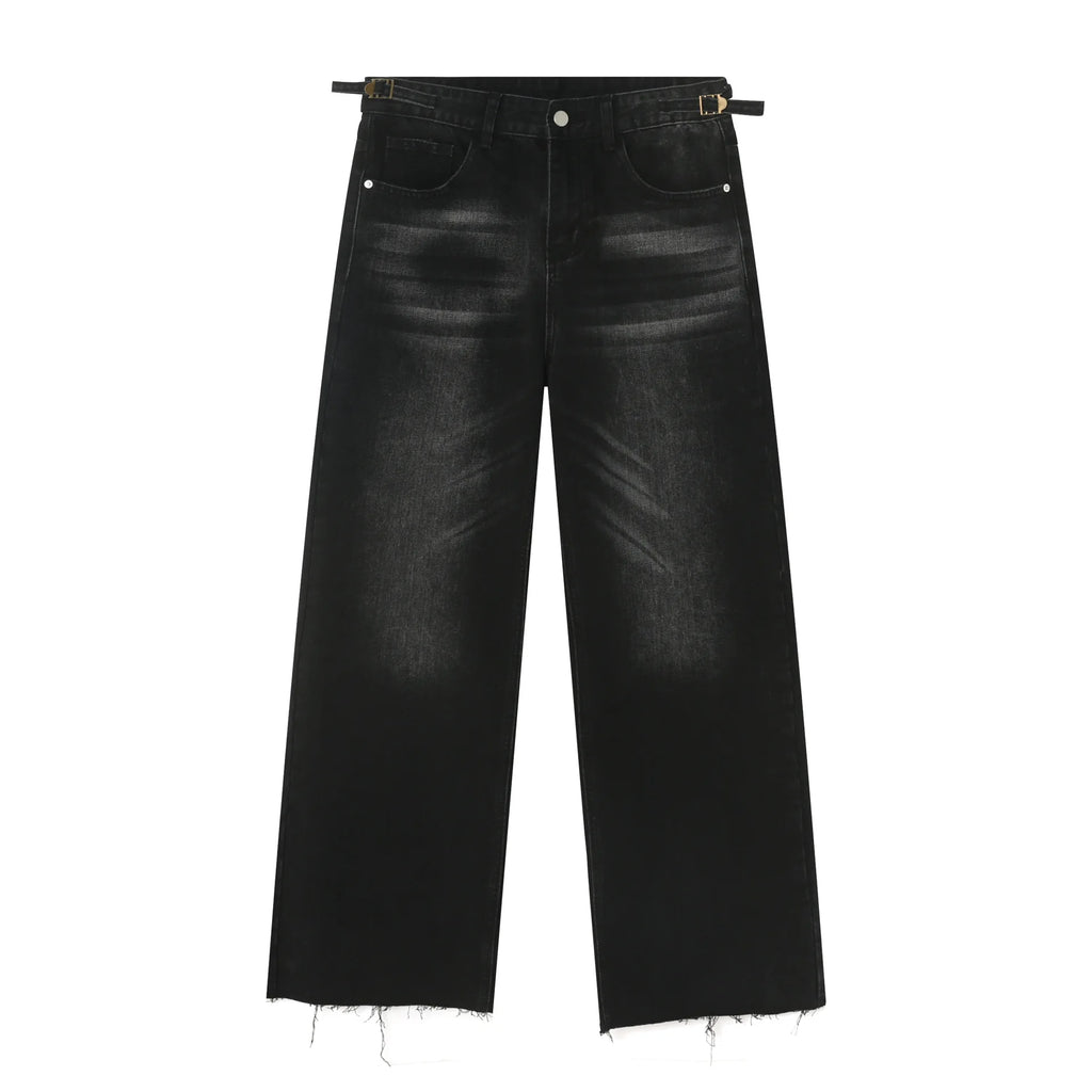 Jean Style Coréen Homme – Coupe Large Jambe Droite Taille Ajustable | Tendance 2026