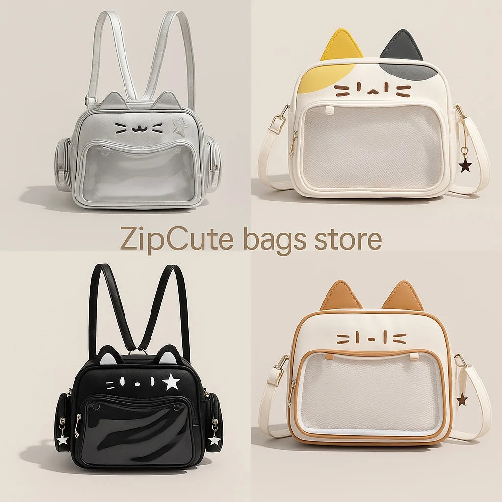 Sac Bandoulière Y2K Grande Capacité Motif Chat – Style Street Trend Femme