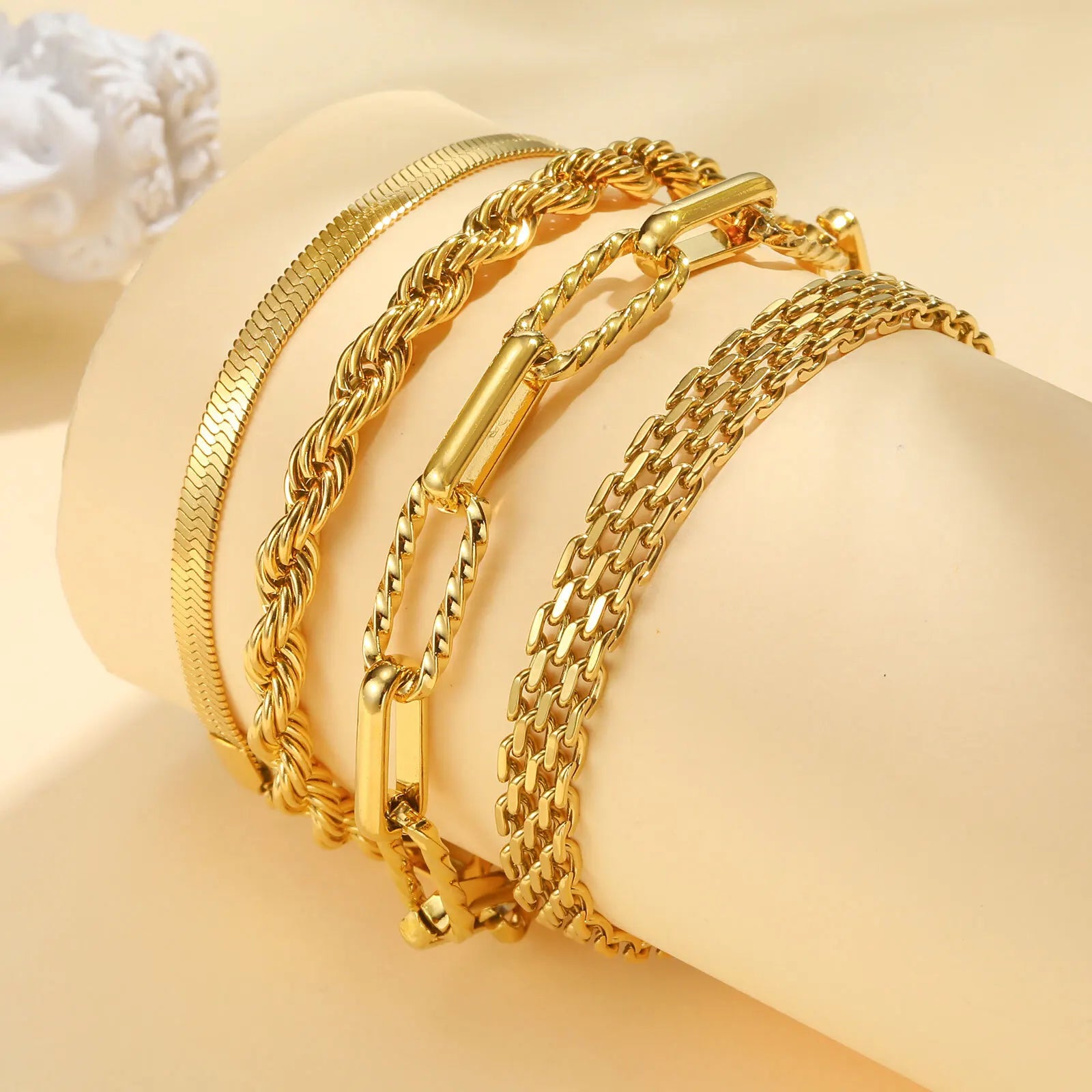 Bracelet Chaîne Acier Inoxydable Waterproof – Plaqué Or Femme
