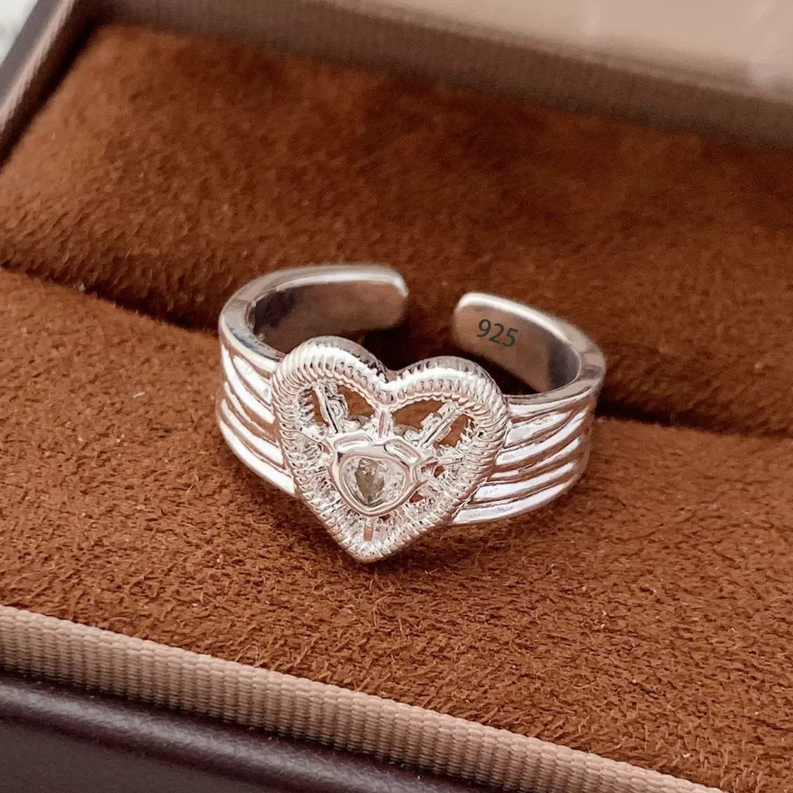 Bague Lotus en Argent Sterling 925 Femme – Texture Rétro & Ajustable | Cadeau Bijou