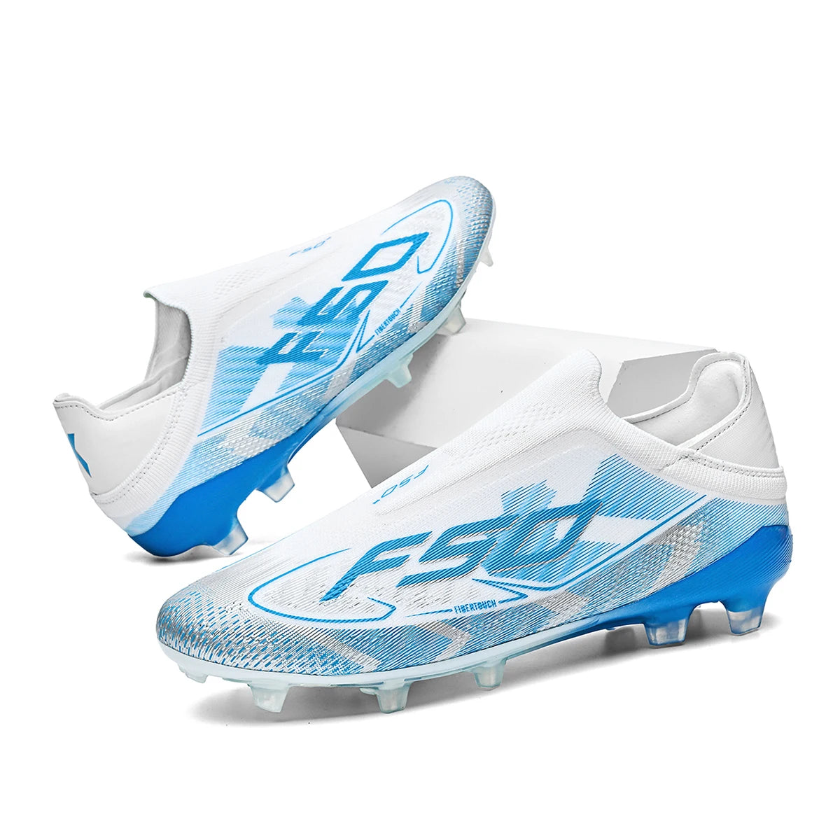 Chaussures de Football Unisexe AG/FG – Cuir PU Premium, Crampons TPU Longue Durée, Antidérapant