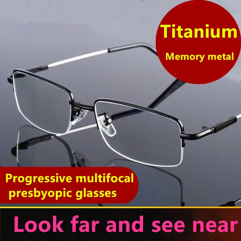 Lunettes de Lecture Progressives Multifocales – Monture Alliage, Anti-Lumière Bleue