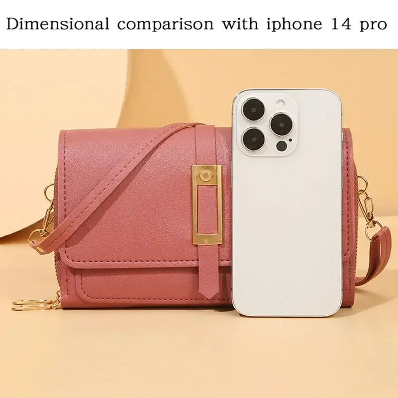 Mini Sac à Bandoulière Carré Femme — Style Rétro Tendance, PU, Multifonction