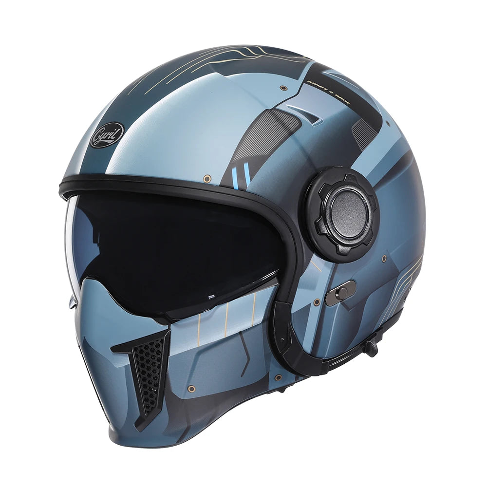 Casque Moto Modulable CYRIL OP12A – Double Visière, Homologué DOT & ECE, Boucle Rapide, Homme & Femme