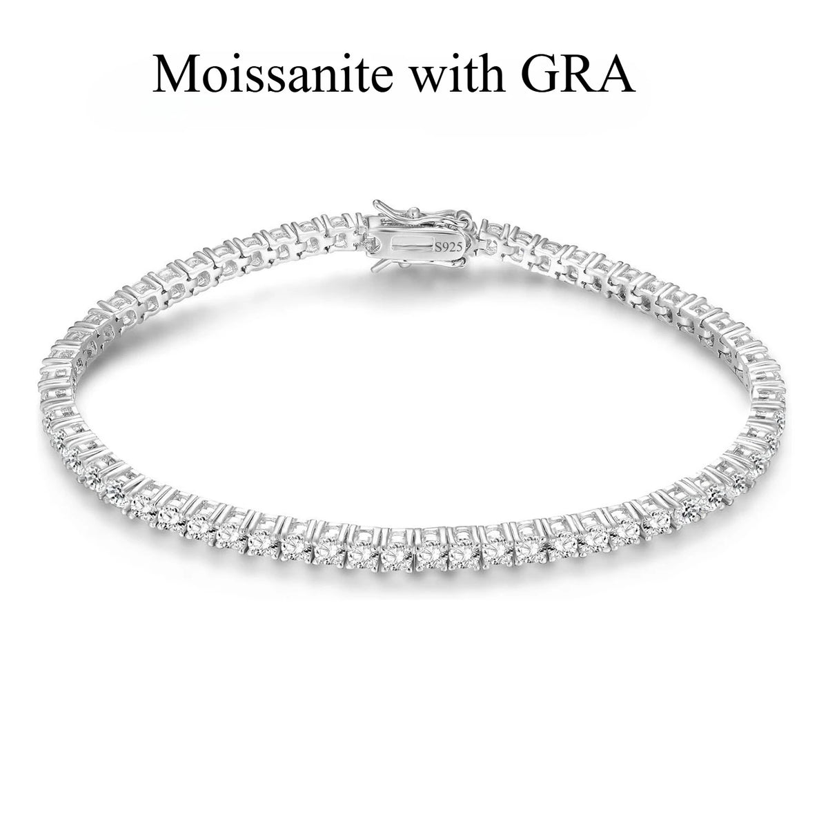 D VVS1 100 % Moissanit Tennisarmbänder S925 Sterlingsilber für Damen Herren Hochwertiger Hochzeitsschmuck Accessoires Mode Geschenk