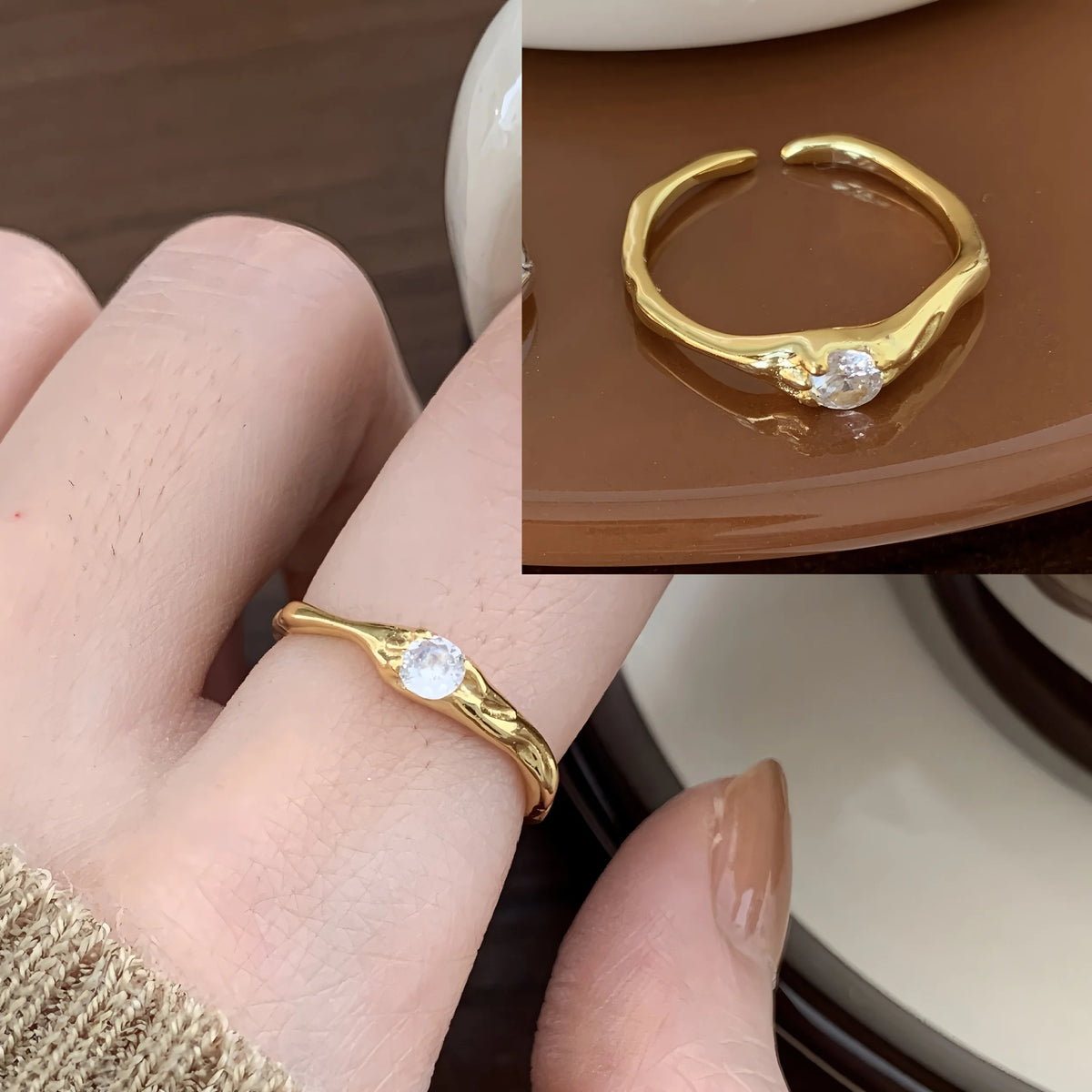 Bague Lotus en Argent Sterling 925 Femme – Texture Rétro & Ajustable | Cadeau Bijou