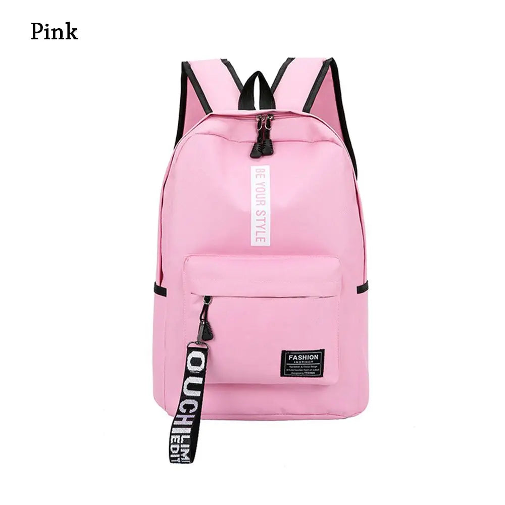 New Canvas School Backpack Daisy Embroidery Schoolbag Large Capacity Portable Travel Bag Teenagers