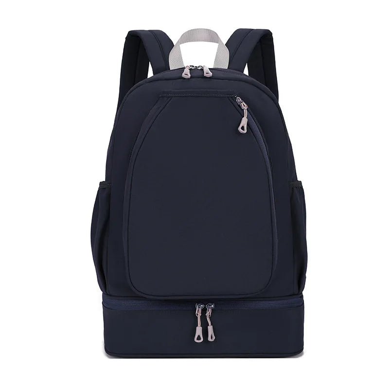 Outdoor Fitness Gym Backpack Badminton Tennis Rackets Training Bag Dry Wet Shoes Pocket Yoga Bag Large Student Storage Schoolbag
