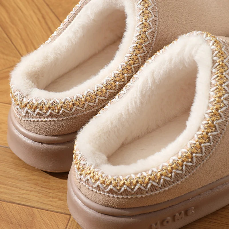 Chaussons Plateforme Femme – Fourrure Synthétique & Semelle EVA | Hiver