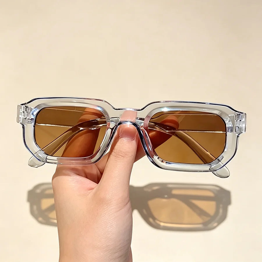 Lunettes de Soleil Rectangulaires Vintage – Style Rétro Mixte, à l'Unité ou Lot de 6