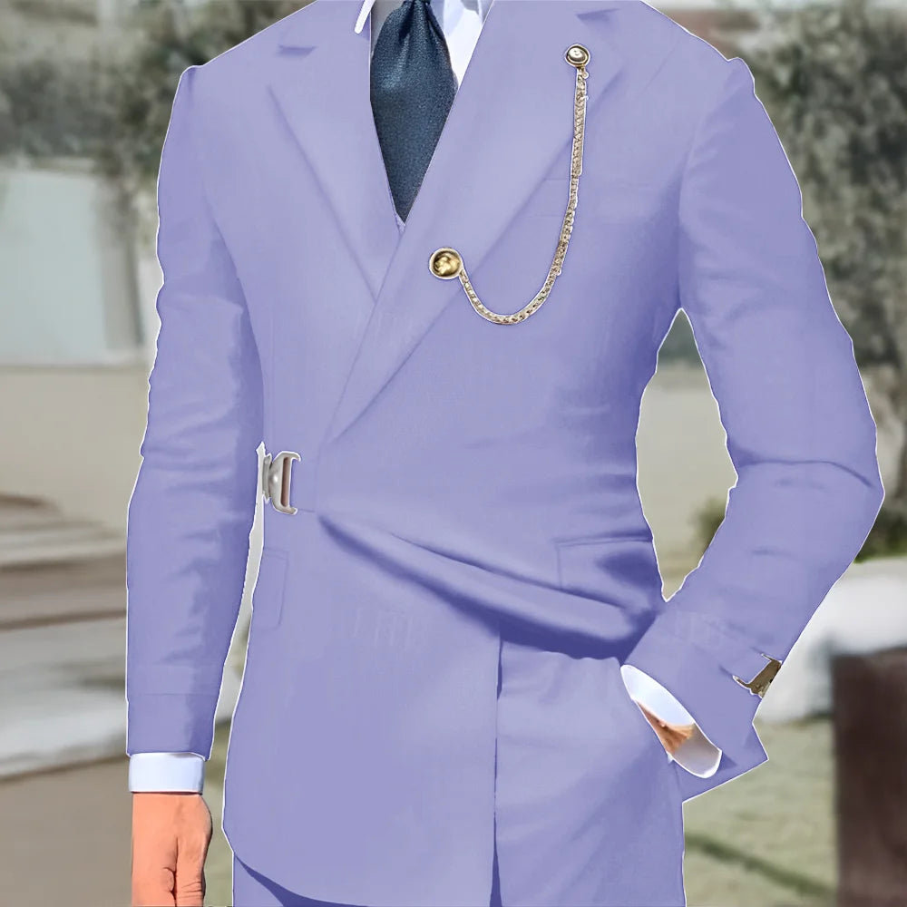 New Men's Suit 2-piece Business Formal Blazer Double-breasted Design Groom Tuxedo for Wedding XS-5XL Outfit