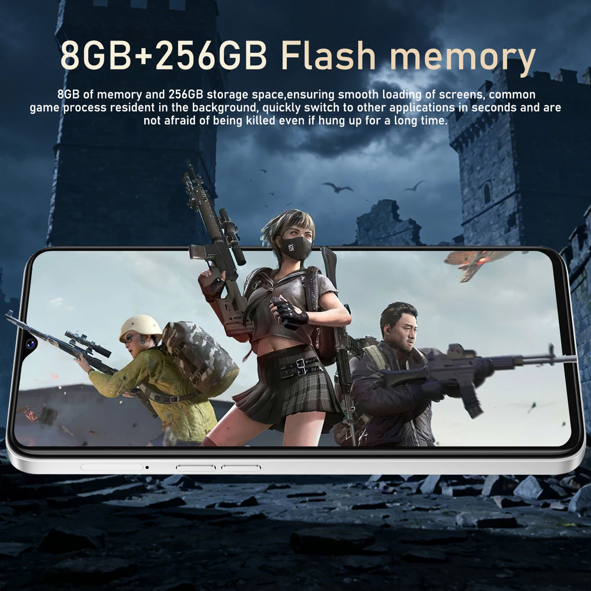 FUFFI M17 Pro Unlocked 4G Smartphone | 6.53' HD, 8+256GB, 4000mAh Battery, 48MP Camera, Fast Charging, Face Recognition, Android | Daily Office & Gift