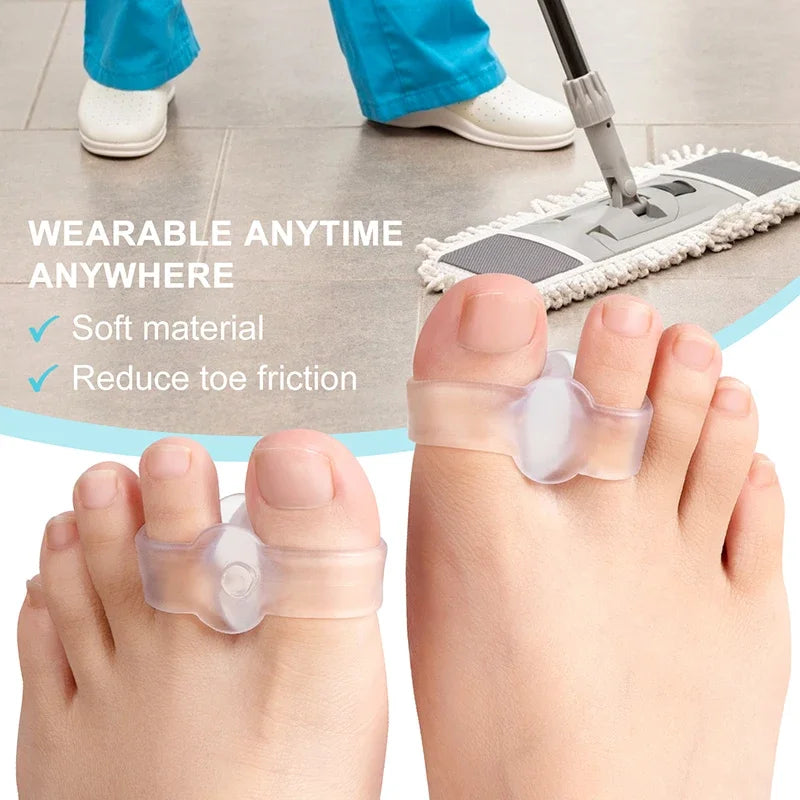 Séparateur d'orteils en gel transparent – Correcteur d'hallux valgus (lot de 2)