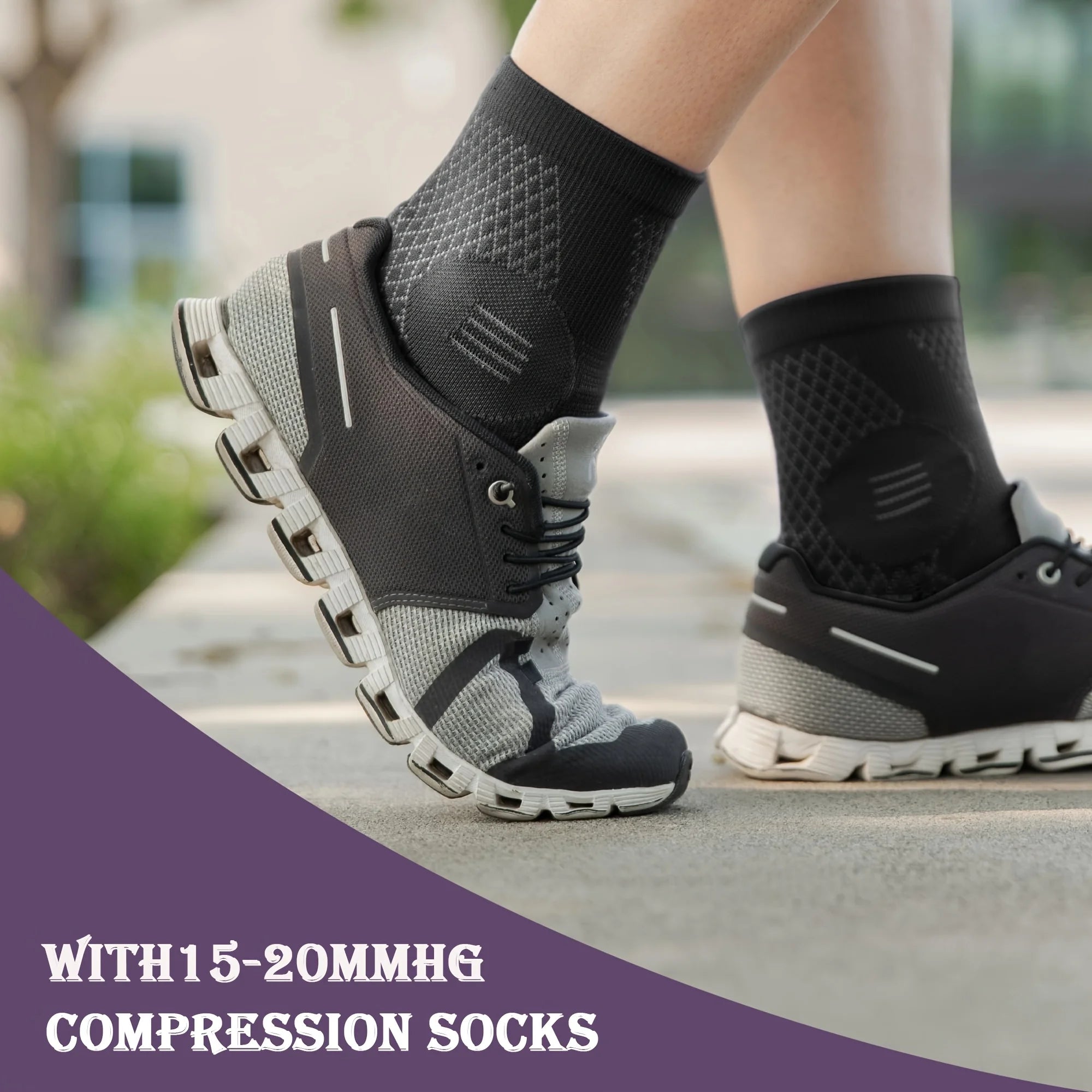 Chaussettes de Compression Cheville – Manchon de Soutien Voûte Plantaire & Cheville, Bout Ouvert
