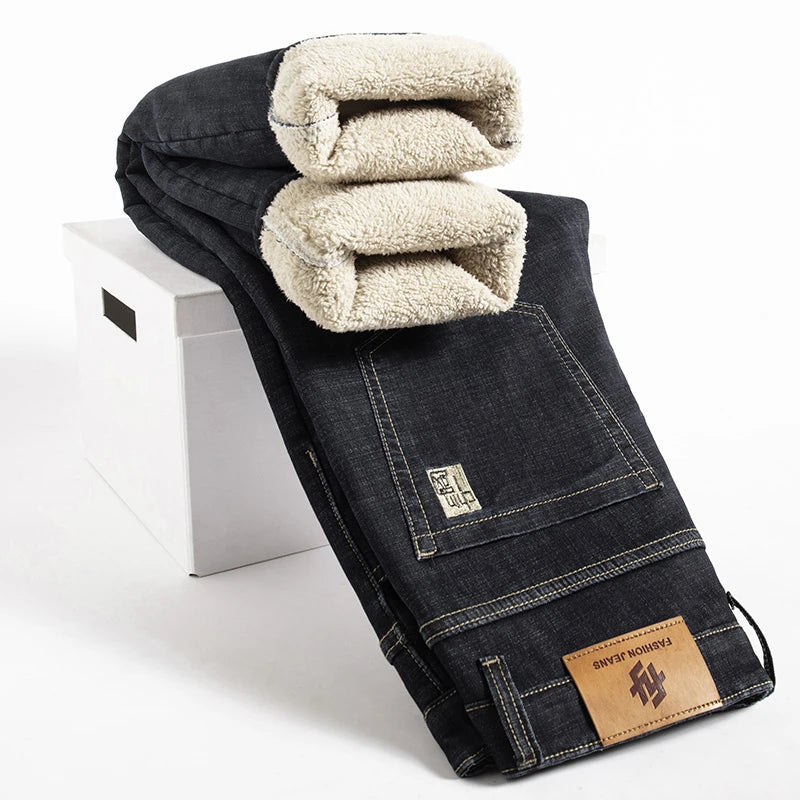 Jean Droit Homme Hiver Doublé Polaire Stretch 4 Coloris | Grande Taille 28-40