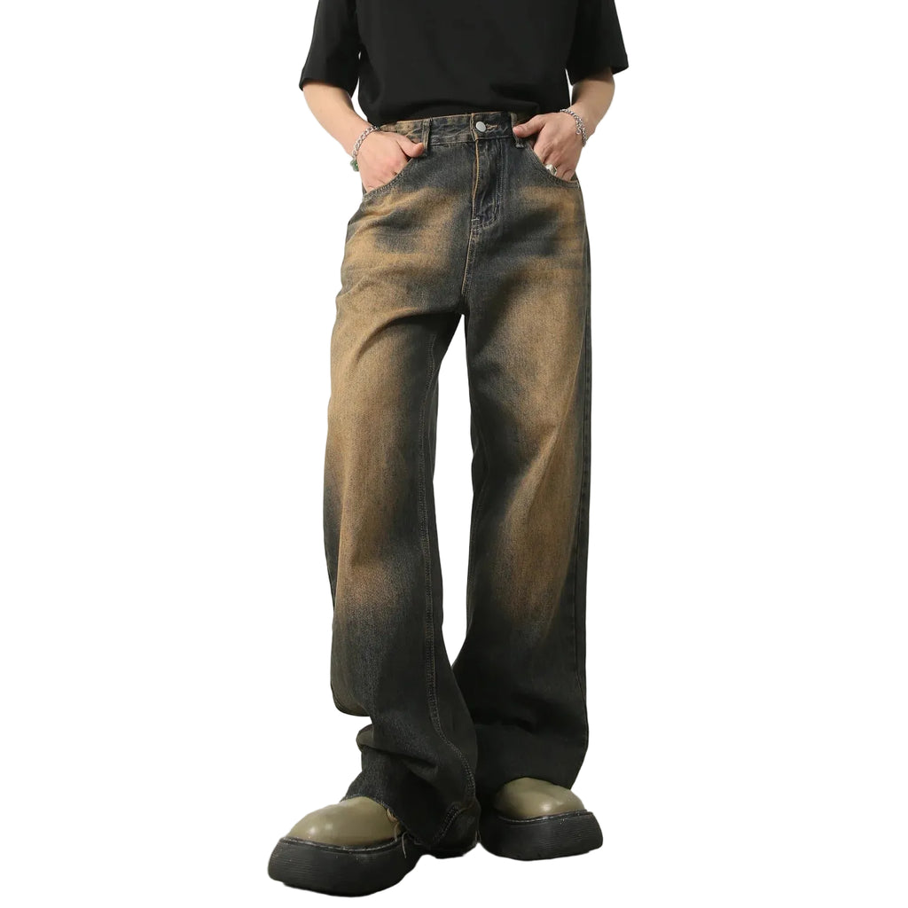 Jean Style Coréen Homme – Coupe Large Jambe Droite Taille Ajustable | Tendance 2026