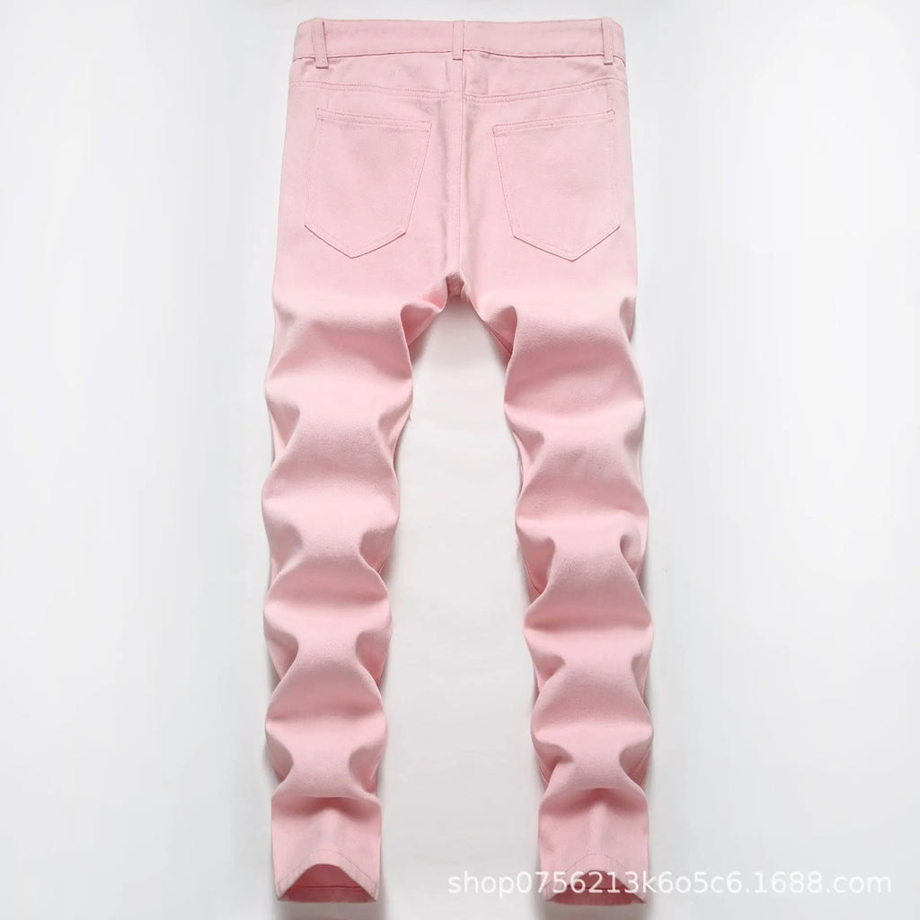 Jean Droit Taille Haute Homme – Style Y2K Streetwear Patché Vintage