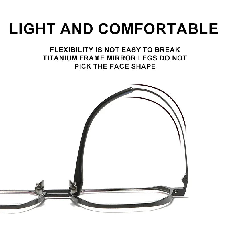 Lunettes de Lecture VICKY Double Pont Anti-Lumière Bleue – Monture Aluminium/Titane, Correction Personnalisable