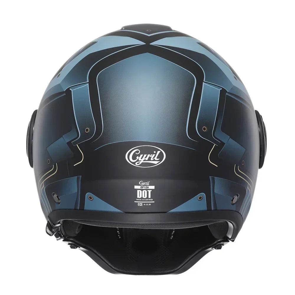Casque Moto Modulable CYRIL OP12A – Double Visière, Homologué DOT & ECE, Boucle Rapide, Homme & Femme