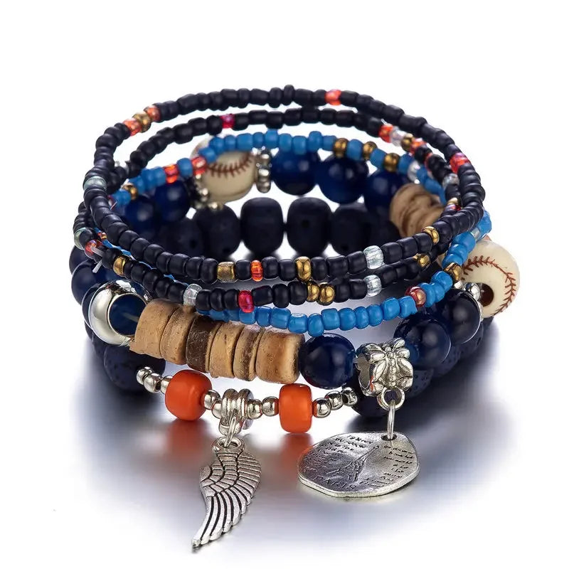 Set Bracelets Femme Bohème Arbre de Vie – Perles Bois & Glands