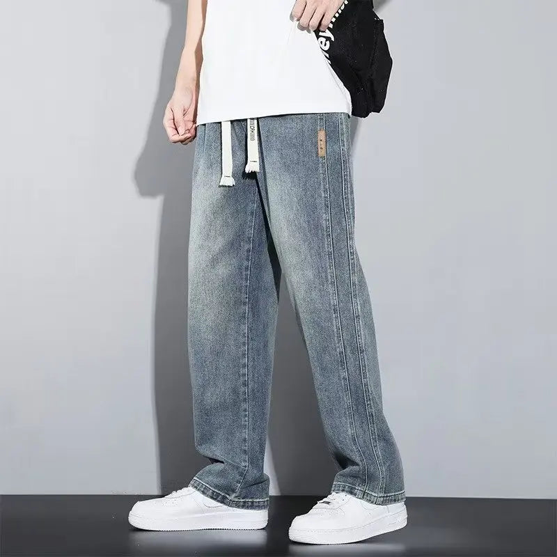Jean Droit Large Homme – Coupe Loose Confort Printemps Style Vintage