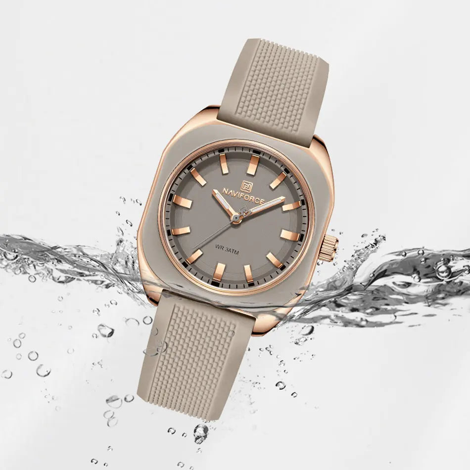 NAVIFORCE NF5061 – Elegant Women's Quartz Silicone Watch, Casual & Fashion Style