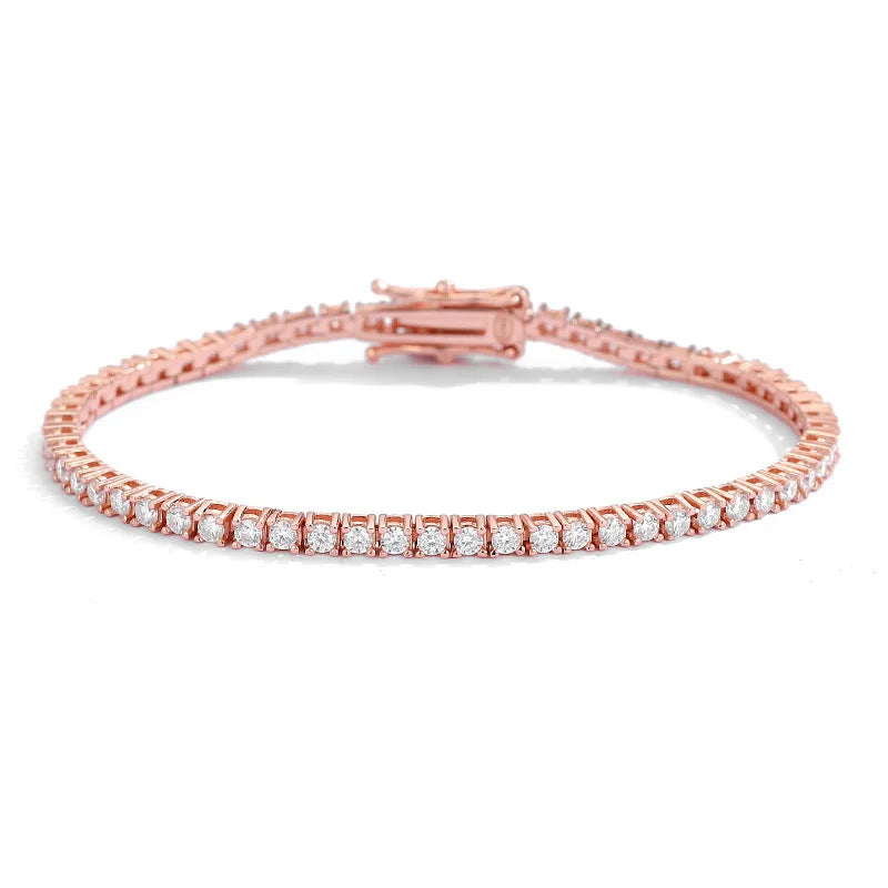 Bracelet Tennis Femme en Argent 925 – Moissanite D VVS1 Certifié GRA, Bijou Fin Élégant