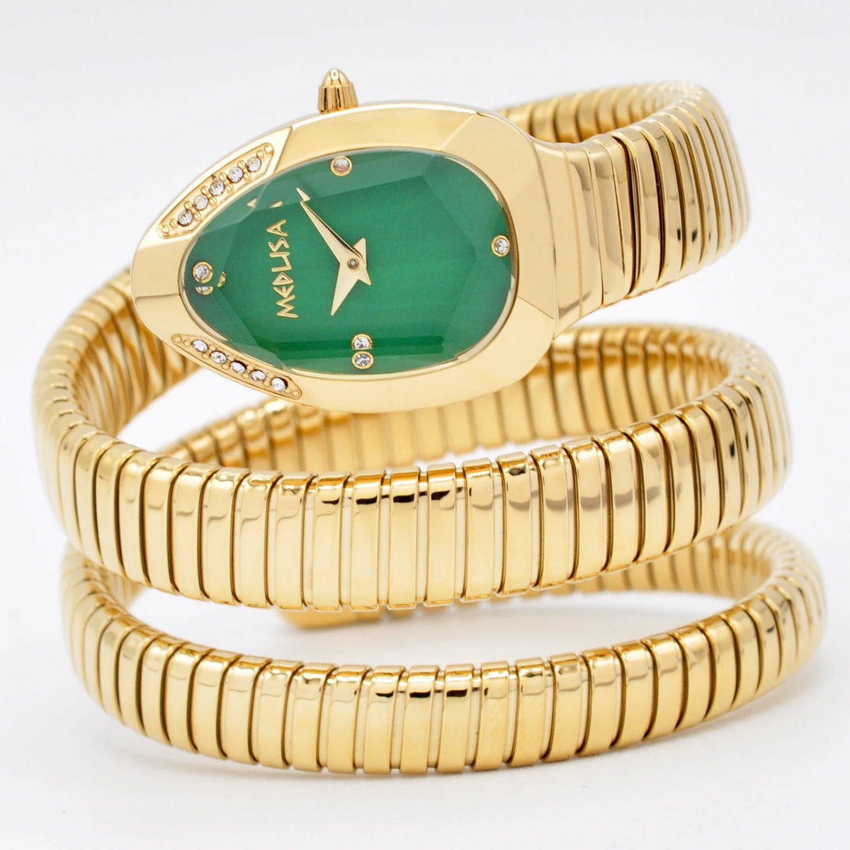 2026 High Quality Gold Diamond Set Snake Shaped Dress Watch Bangle Style Fashionable Unique Brand Same Style Women's Wristwatch