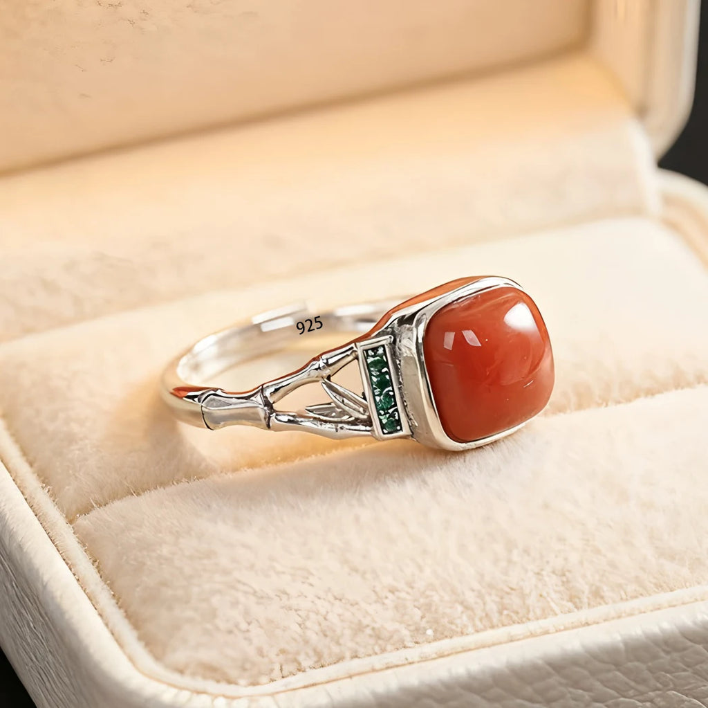 Women's 925 Sterling Silver Lotus Ring – Retro Texture & Adjustable | Jewelry Gift