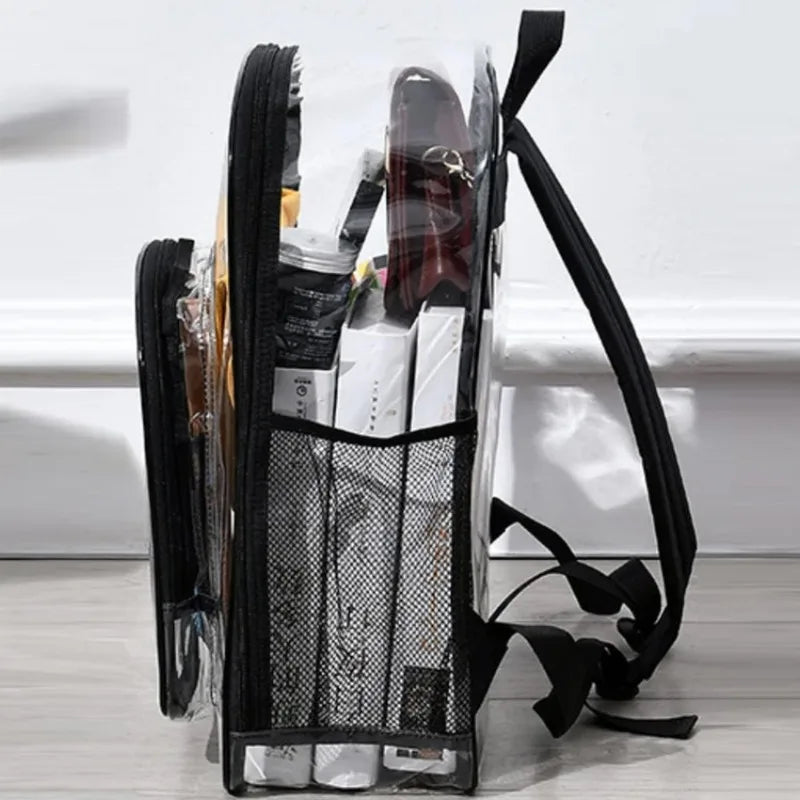 Backpack Waterproof Transparent School Bag Girl Large Capacity Backpack Solid Clear Backpack Men Fashion Transparent Plastic Bag