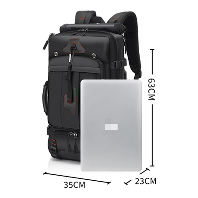 Travel Hiking Backpack 80L Large Capacity Multiple Storage Spaces Anti Theft Backpack with Dry Wet Separation Backpack for Men