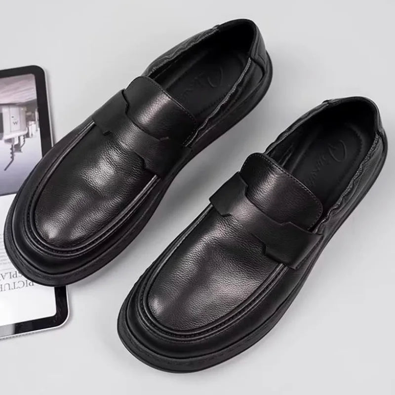 Mocassins Homme Cuir Véritable Fait Main – Chaussures Plates Slip-On