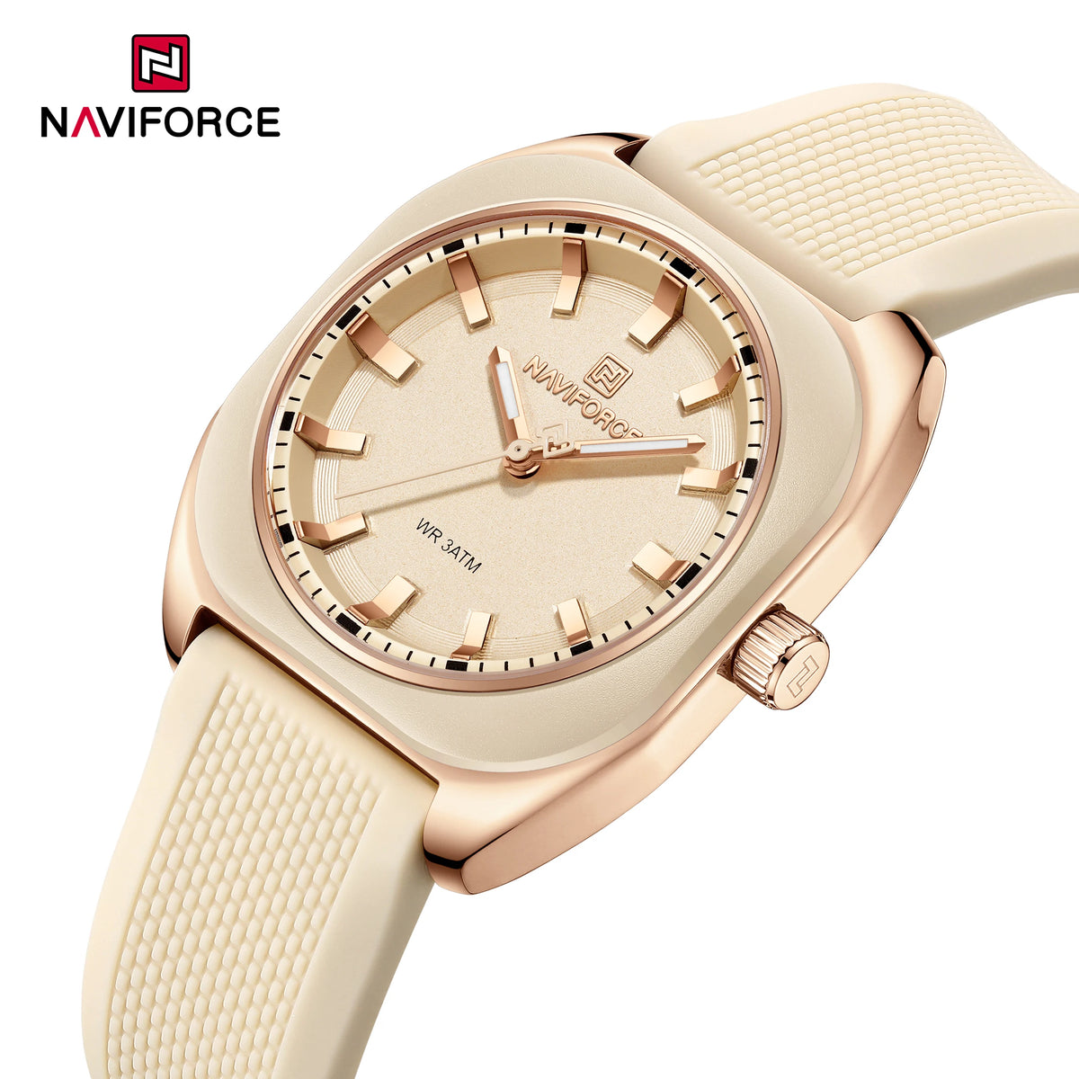 NAVIFORCE NF5061 – Montre Femme Élégante Quartz Silicone, Style Casual & Fashion