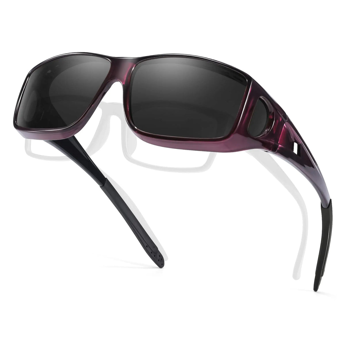Lunettes de Soleil Polarisées Sur-Lunettes Unisexe – Anti-Reflets, UV400, Monture Titane