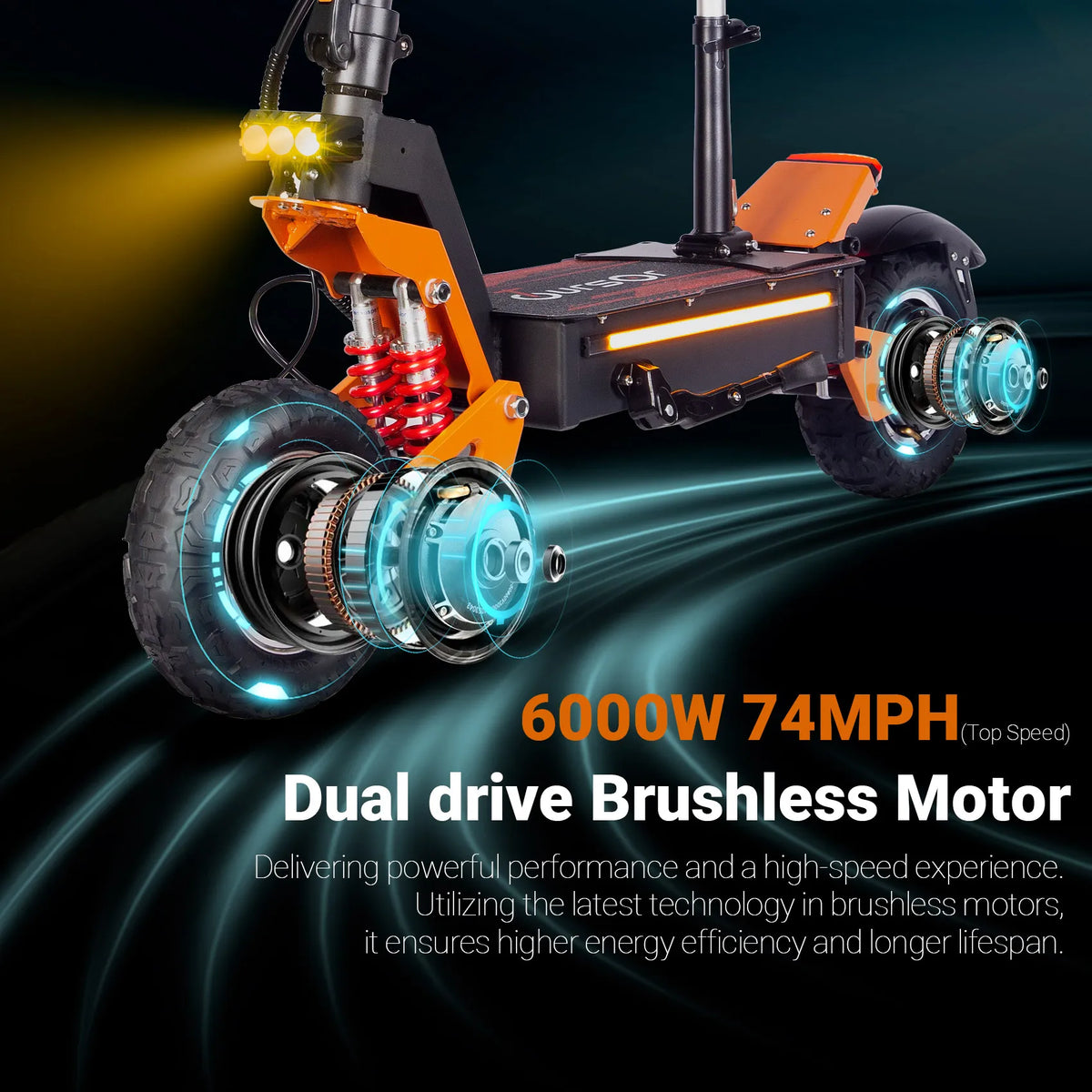 Trottinette Électrique TOURSOR X5 11" – Double Moteur 6000W, 85 km/h, 120 km d'Autonomie, Tout-Terrain Pliable