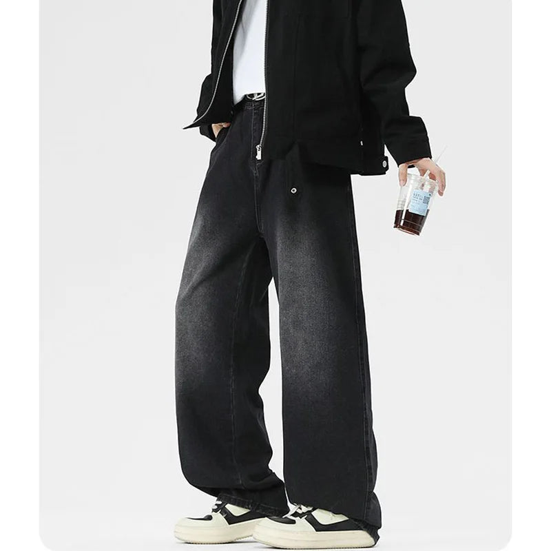 Jean Wide Leg Loose Homme Style Coréen Denim Casual Multicolore | S-XXXL