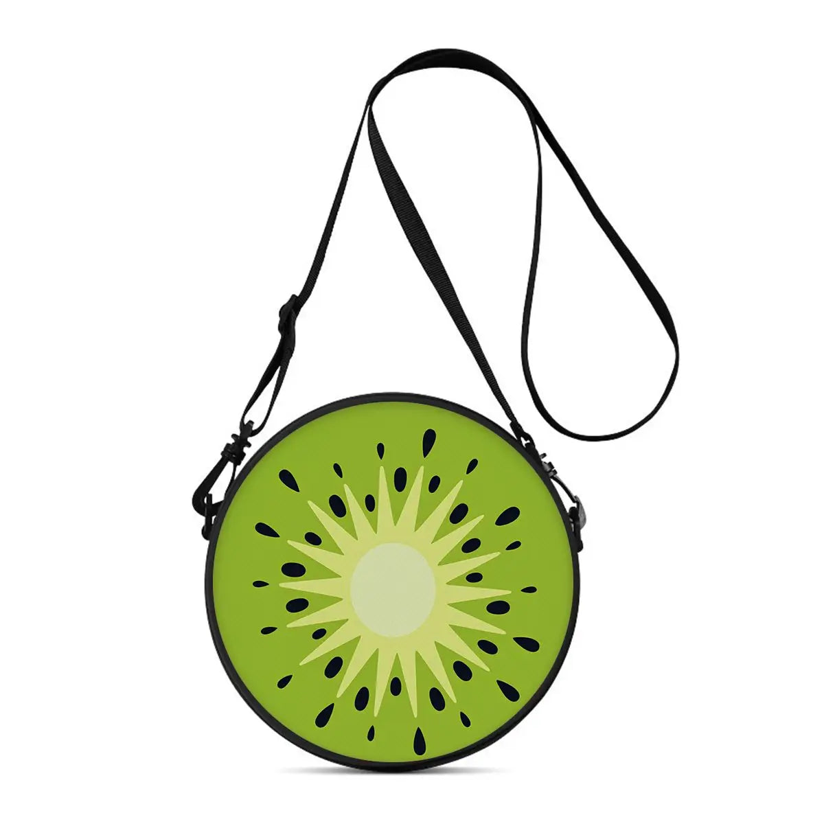 Watermelon Cherry Round Shoulder Bag Fruit Messenger Bag Daily Adjustable Strap Crossbody Bag for Woman Best Gifts 2D Flat