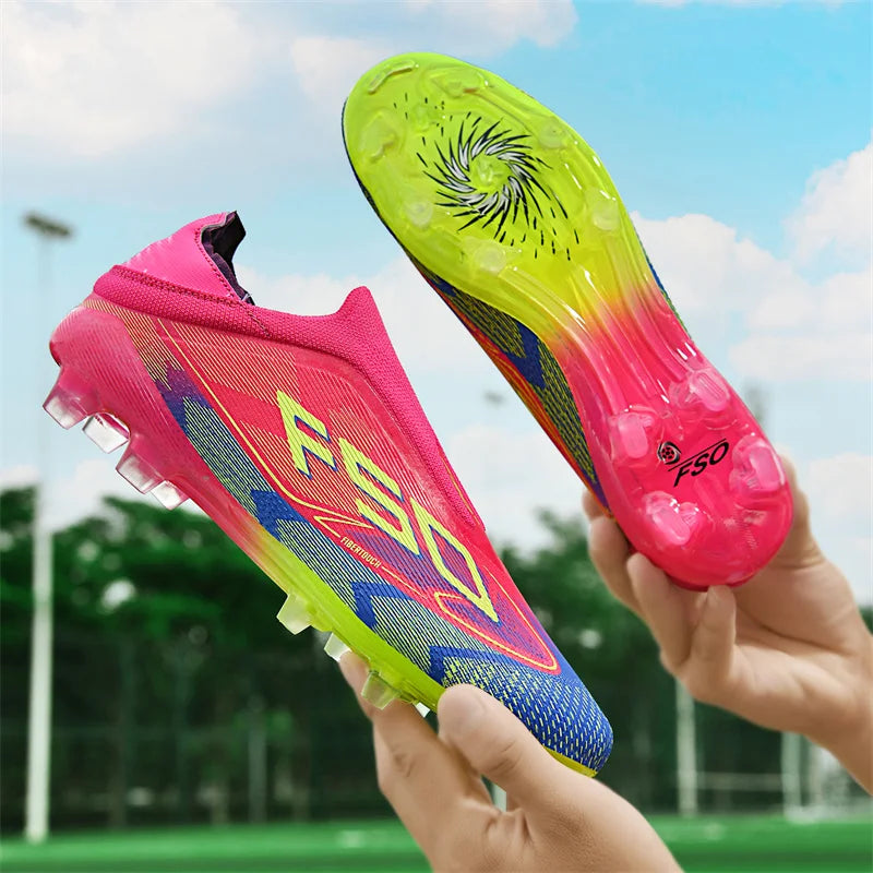 Chaussures de Football Homme Hautes Crampons Longues Pointes – Respirantes & Antidérapantes