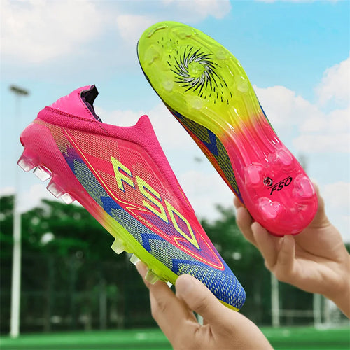 Chaussures de Football Homme Hautes Crampons Longues Pointes – Respirantes & Antidérapantes