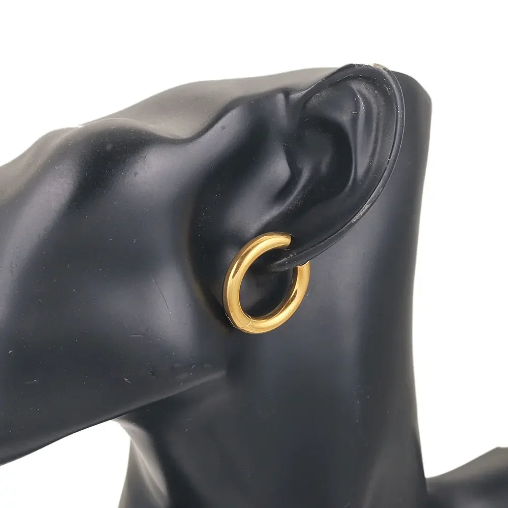 Lot 6 Créoles Femme Acier Inoxydable Plaqué Or 24K – Style Coréen Luxe