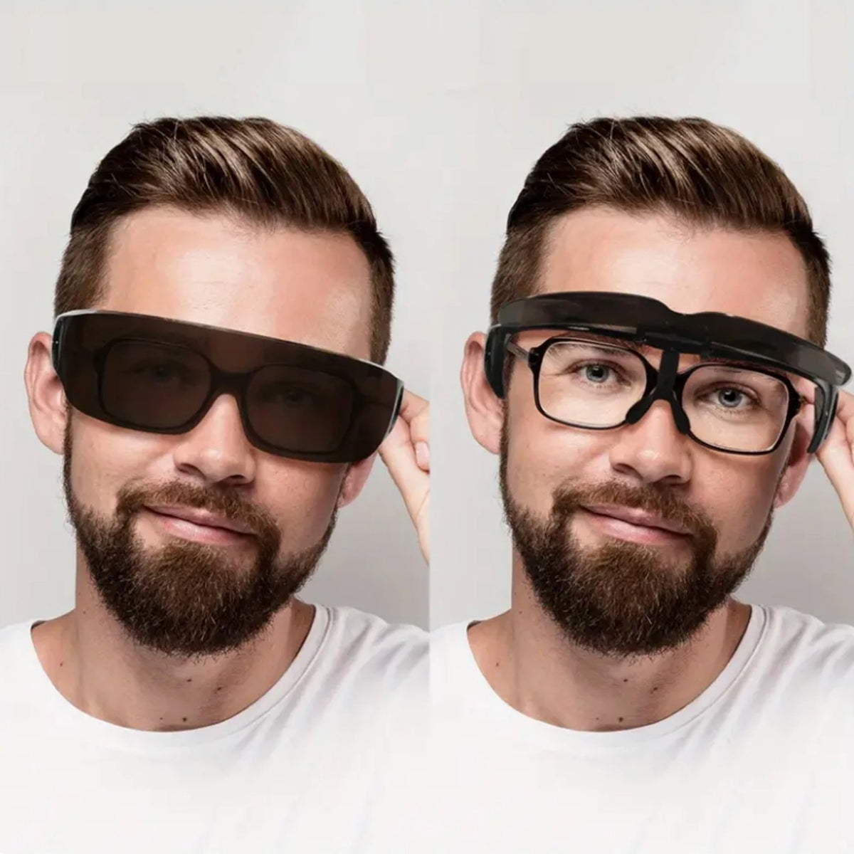 Lunettes de Soleil Polarisées Flip-Up Sur Lunettes de Vue – UV400