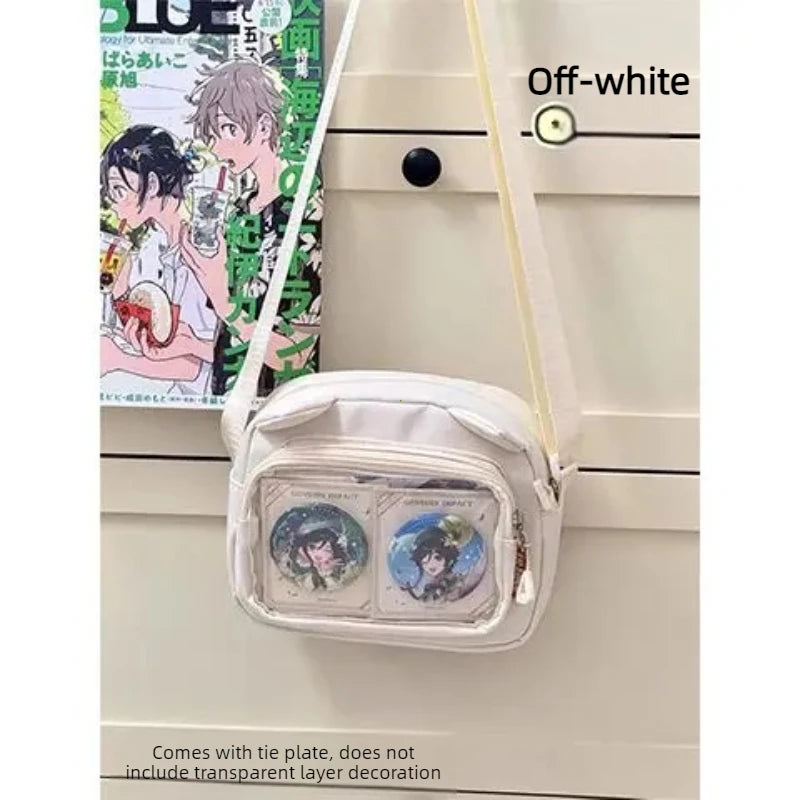 Harajuku Mini Women Ita Bags Women Casual Nylon Cartoon Cat Embroidered Bolso Mujer Daily Subculture DIY Badge Bag Female 2026