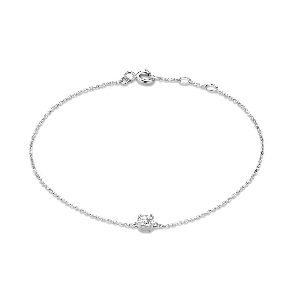 Bracelet Charme Femme en Argent 925 – Zircon Œil de Cheval & Chaîne Anneau | Or & Argent