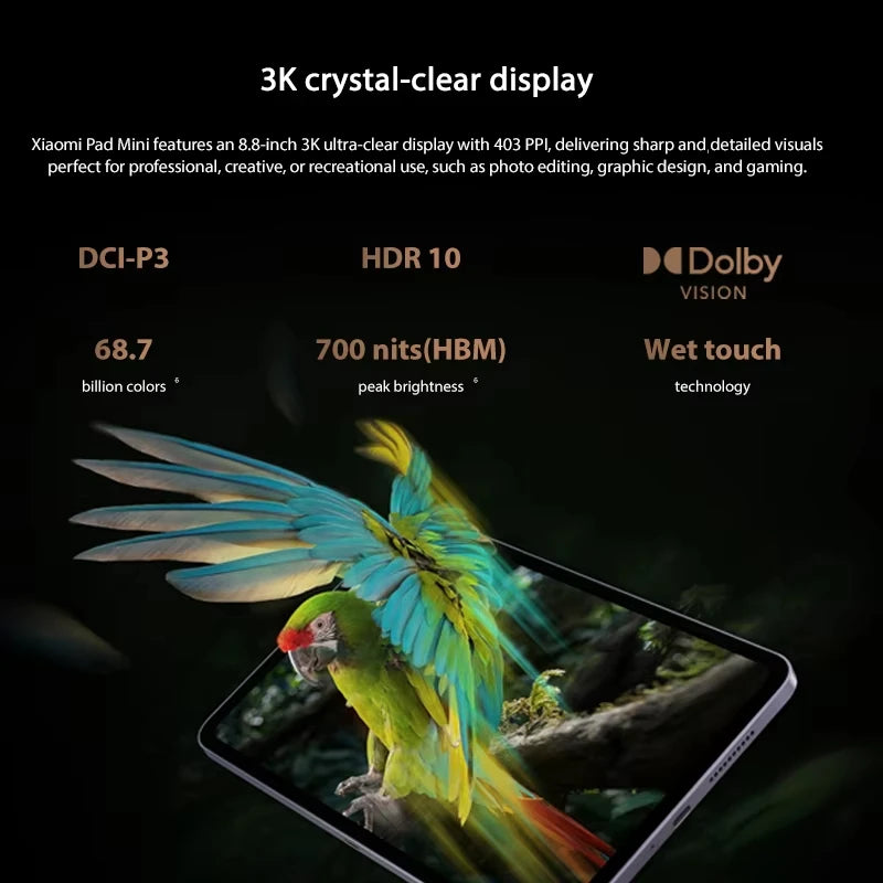Xiaomi Pad Mini 8,8" – 3K 165Hz, Dimensity 9400+, 7500mAh, ROM Mondiale | Sans Chargeur